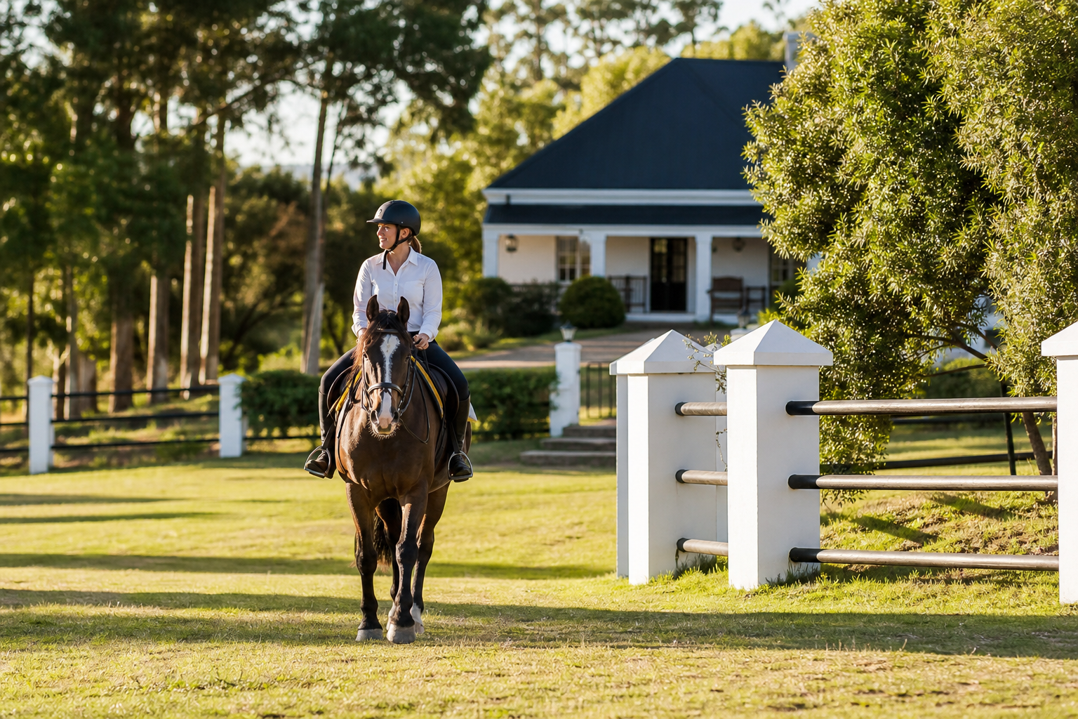 Horse riding outdoors